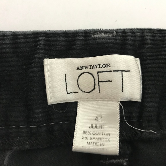 Ann Taylor LOFT Julie Size 4 Black Corduroy Pants - Picture 4 of 5